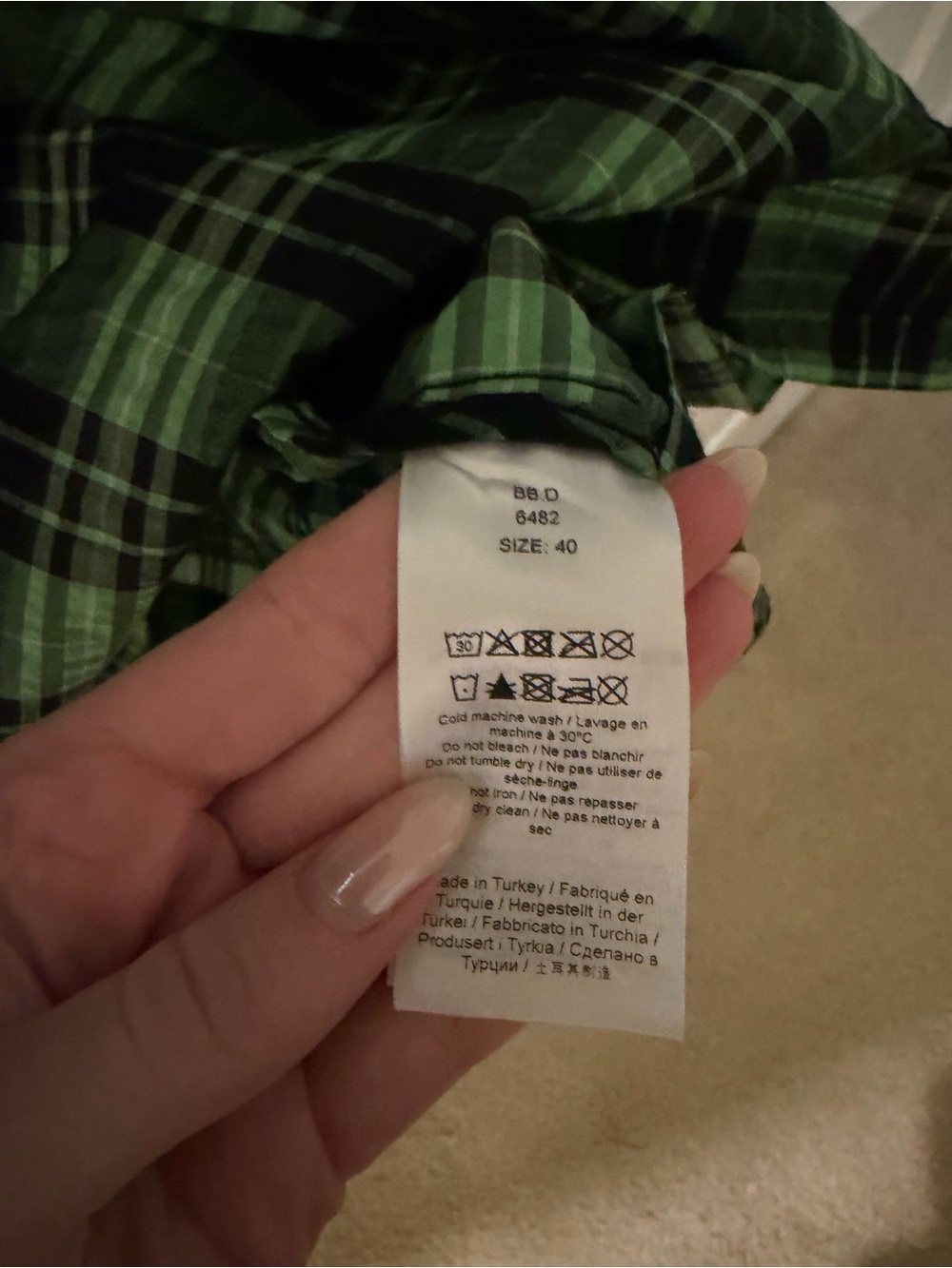 Ganni Green Plaid Seersucker Dress - Picture 7 of 7